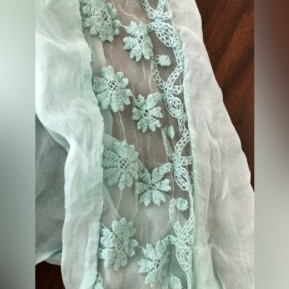 Boston Proper Silk sheer boho peasant style mini, Swim, cover-up, tunic sz S - Picture 4 of 16